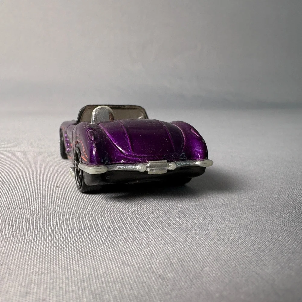 Hot Wheels 58 Corvette Purple Metallic Skull Flames Diecast Car 1994 Mattel